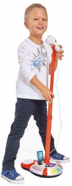 Мікрофон Simba на стійці з роз'ємом для МР3-плеєра та світловими ефектами 102 см 6837816