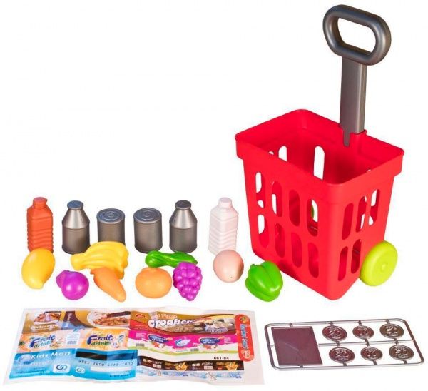 Игровой набор Qunxing Тележка для покупок с продуктами