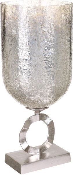 Ваза стеклянная серо-золотая 20x47 см PANACHE