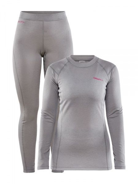 Комплект термобелья Craft CORE WARM BASELAYER SET W 1909708-935000 S серый