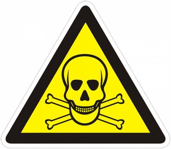 Наклейка Обережно! Отруйні речовини 130 мм