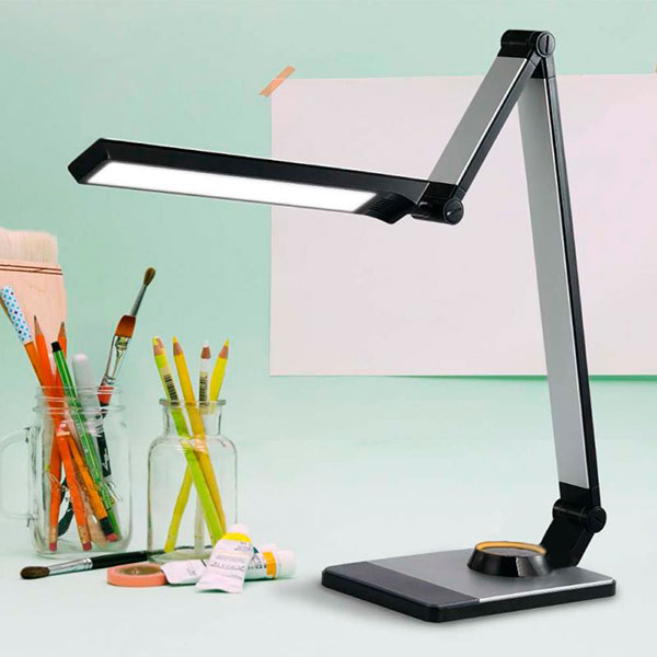 Настольная лампа LightMaster DE1144 LED 10 Вт черный с серебристым 