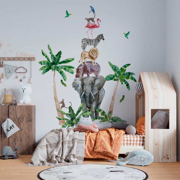 Стікери-патерни Lipastick Тропічні тварини 120х80 см 1508211