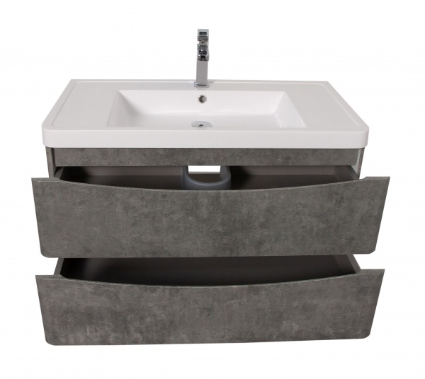 Тумба подвесная Aqua Rodos Vista серый мрамор с умывальником Ваr 90 см