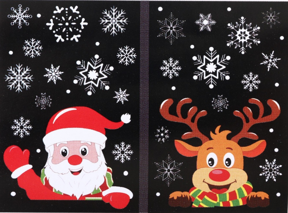 Наклейка на стекло новогодняя 4 вида в ассортименте WNSK-60 45x60 см