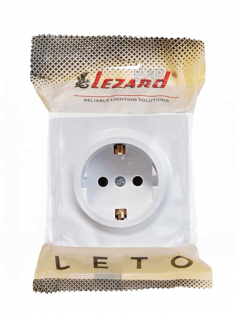 Розетка бытовая с заземлением Lezard LETO IP20 белый 752-0200-122B