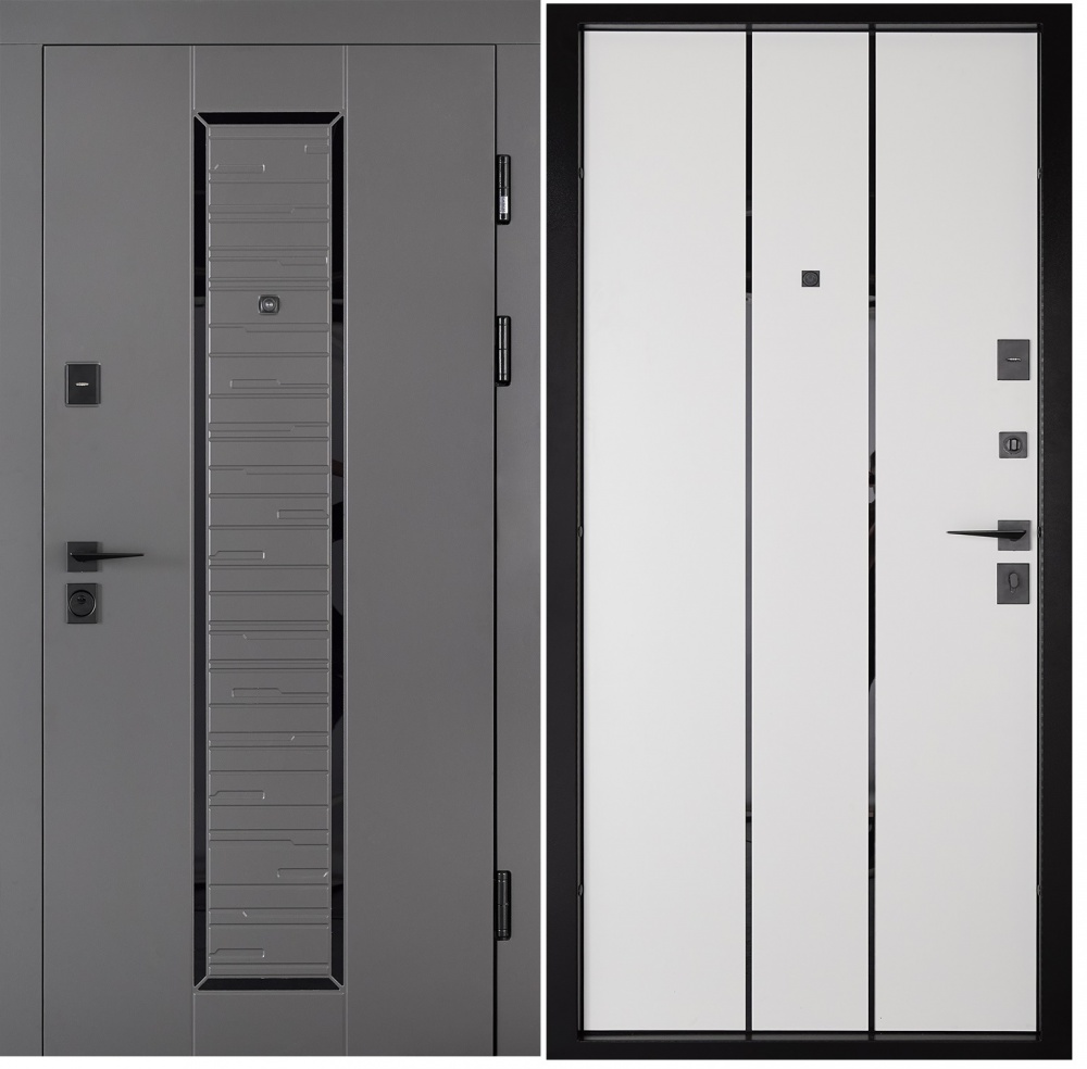 Дверь входная Abwehr КС (571+586) 086L (КВЦ)+(ОлС) кварцит / олово супермат 2050х860 мм левая