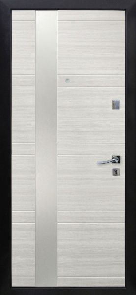 Дверь входная TM Riccardi Urban 2-A MS графит матовый / дуб bianco line 2050x960мм правая