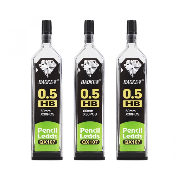 Стрижень НВ 0.5 мм 60 мм х 30 шт у тубі QX107 Baoke