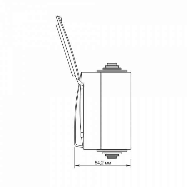 Розетка + выключатель одноклавишный влагозащищенная двойная с заземлением Videx Binera BINERA IP65 серый VF-BNW3-G