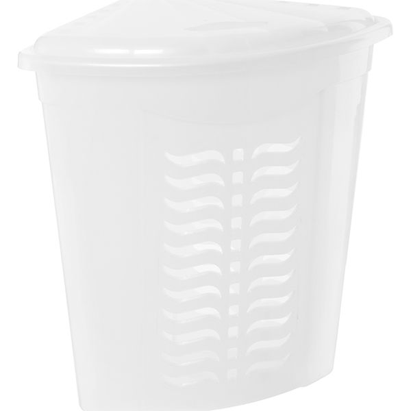 Корзина для білизни Ал-Пластик кутова біла 42 л