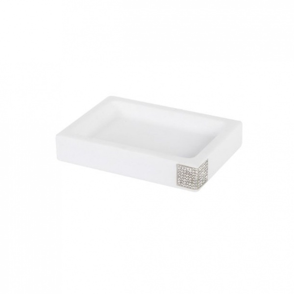 Мыльница Axentia Линдос белая з декором 134349