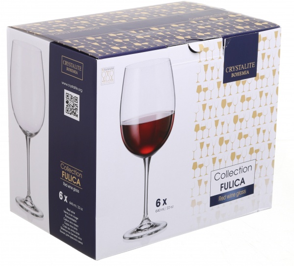 Набор бокалов для вина Fulica 640 мл 6 шт. Bohemia 