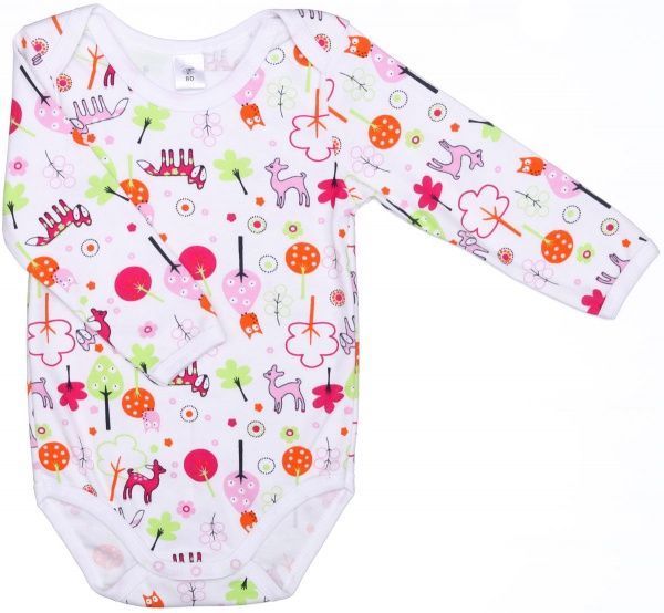 Боди Фламинго р.80 белый с принтом 494-222 