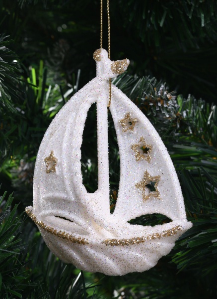 Декоративна підвіска Global Treasure Кораблики 15 см білий P2117006-B1/3