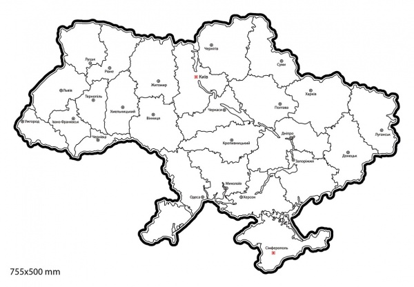 Картина Карта України біла 50x75,5 см Posterclub 