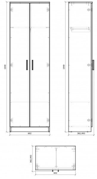 Шкаф для одежды Грейд 2д Оптимал дуб сонома 