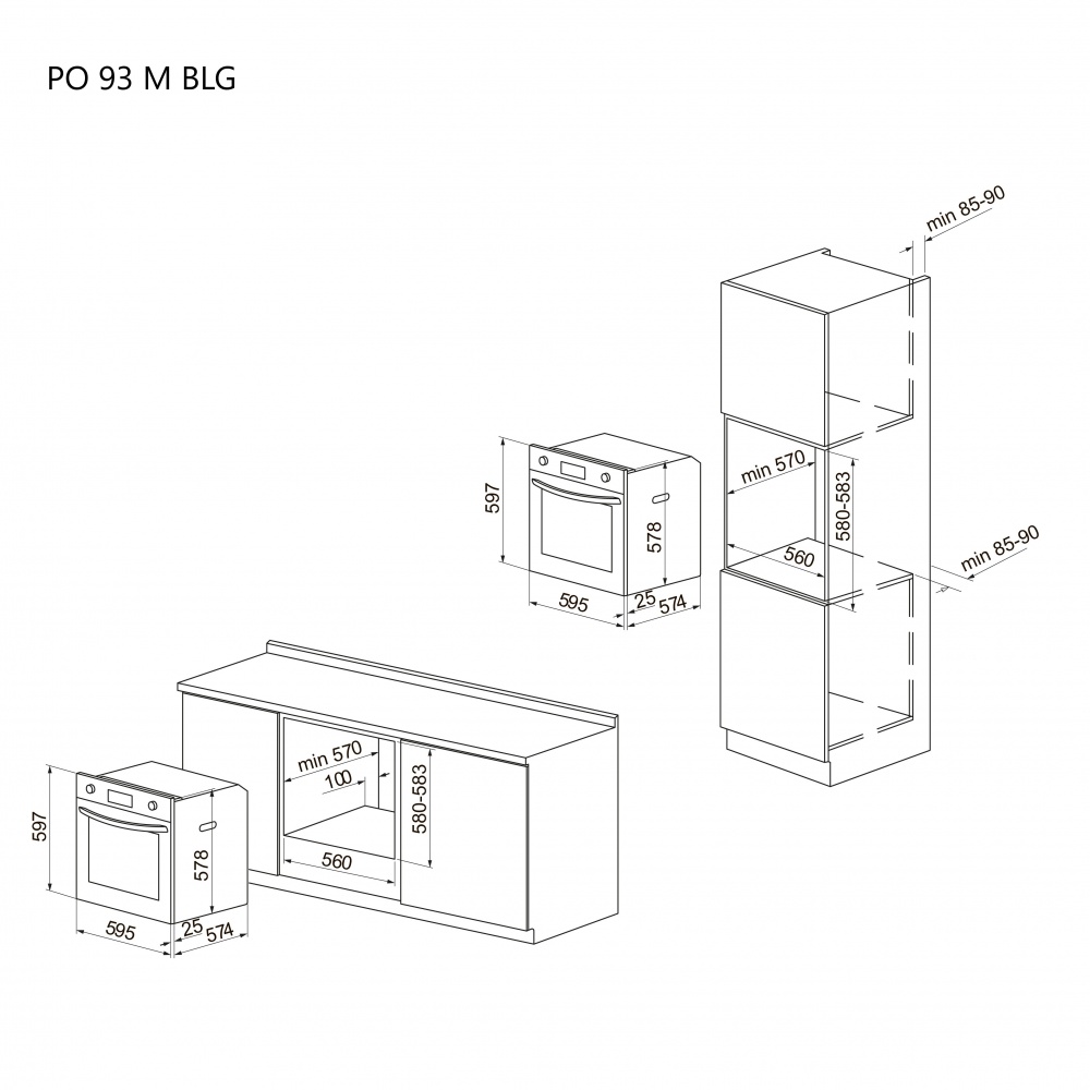 Духова шафа Pyramida PO 93 M BLG