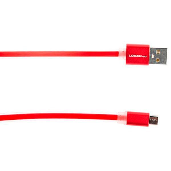 Кабель Logan USB-A 2.0 microUSB 1 м Red EL117-010RD