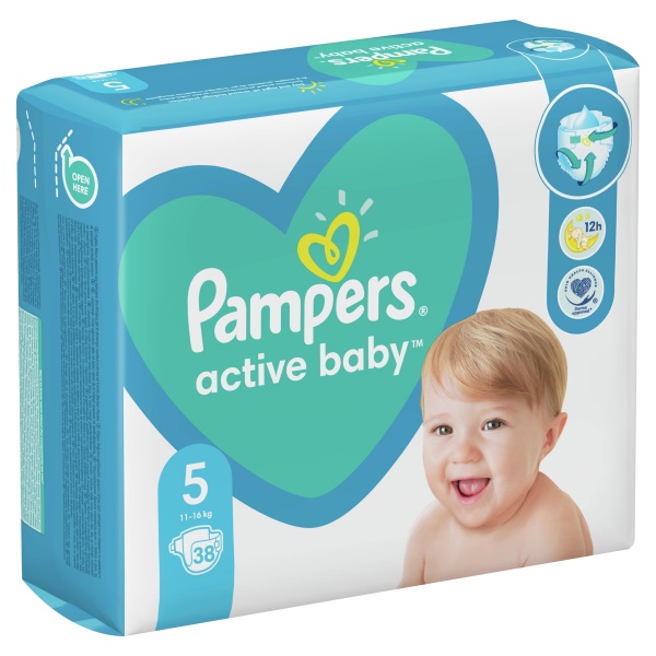 Подгузники Pampers Active Baby Размер 5 (11-16 кг) 38 шт.