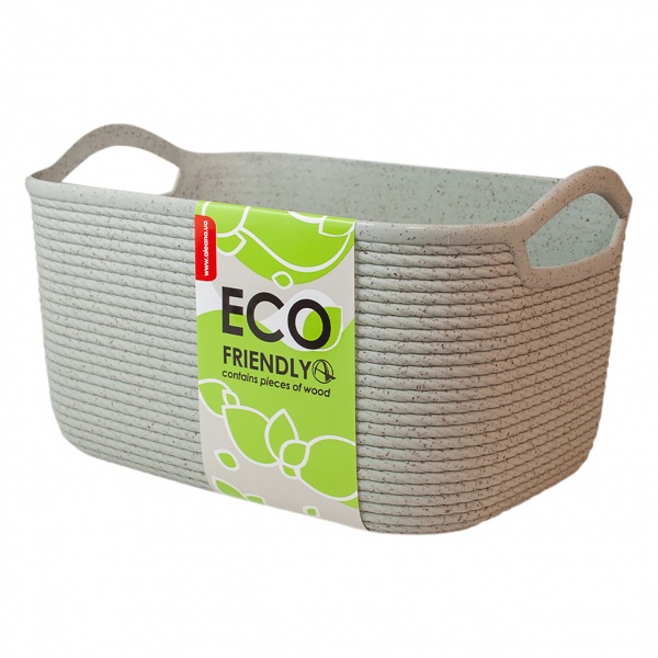 Корзинка с ручками Джут M ECO WOOD полинь екопластик Алеана 