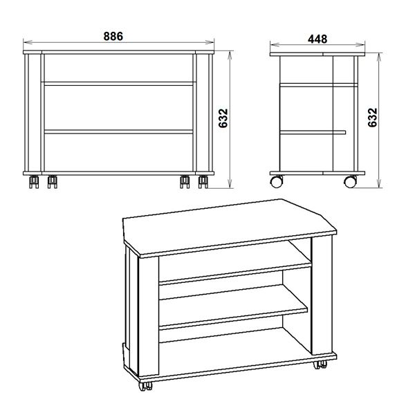 Тумба под телевизор угловая Компанит Титан 2 венге комби