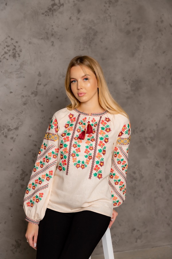 Вишиванка Galychanka Щаслива доля р. L бежевий Wb-0377