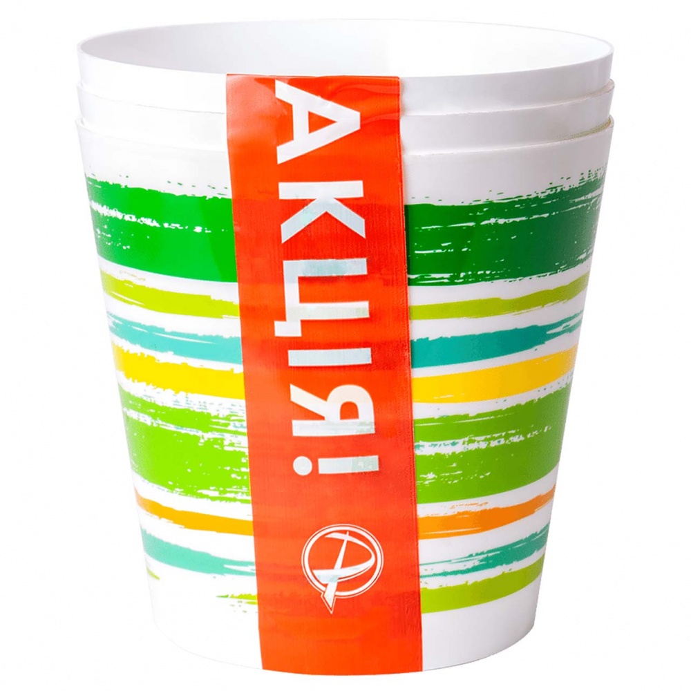 Вазон пластик Деко 16х15,5 см комплект 2 шт. круглий мікс 1,8 л Алеана (117001)