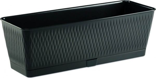 Горщик пластиковий Stefanplast Liberty прямокутний 9л графіт (87509) 