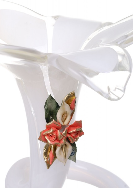 Подсвечник FLOWER GIG 6PT IVORY/PESCA White cristal