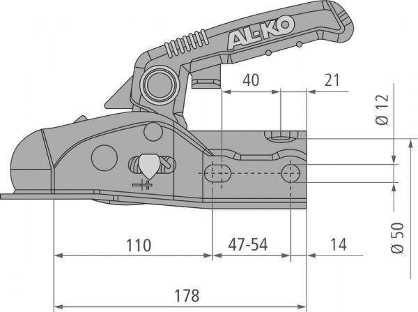 Сцепное устройство AK 270 AL-KO 2700 кг. с Soft-Dock