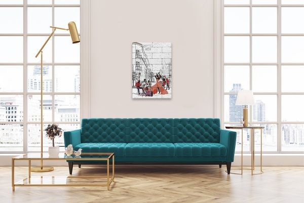 Картина гіпсова Вуличні танці 40,5x58,3 см BrickPrint 