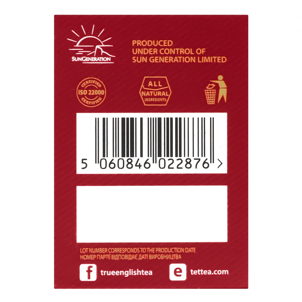 Чай черный ТЕТ Everyday Breakfast байховый мелкий 20 шт. 40 г