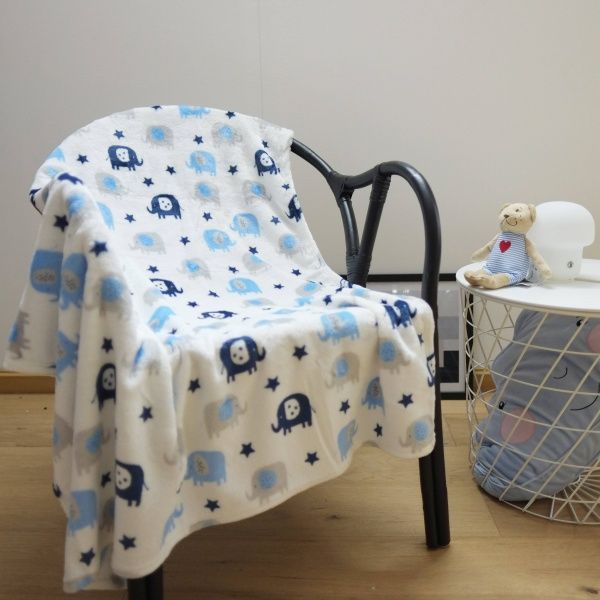 Плед Слоники 100x120 см білий 