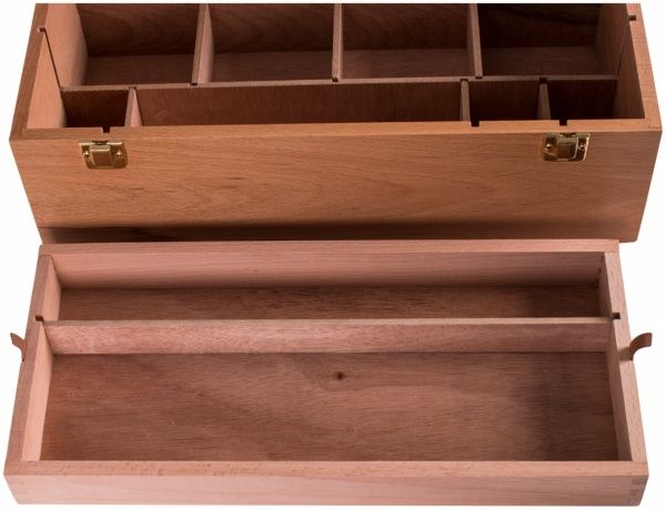 Пенал для художественных материалов деревянный 40х20х15 см