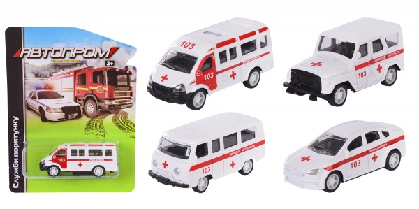 Автомодель Автопром 1:64 Швидка допомога (асортимент) 6425