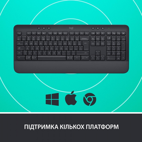 Клавіатура бездротова Logitech Signature K650 - Ua (920-010945) graphite 
