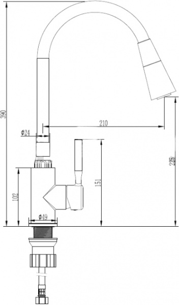 Смеситель для кухни Invena Pogo BZ-80-L04