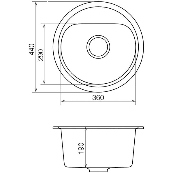 Круглая кухонная мойка Vankor Lira LMR 01.44 Sahara
