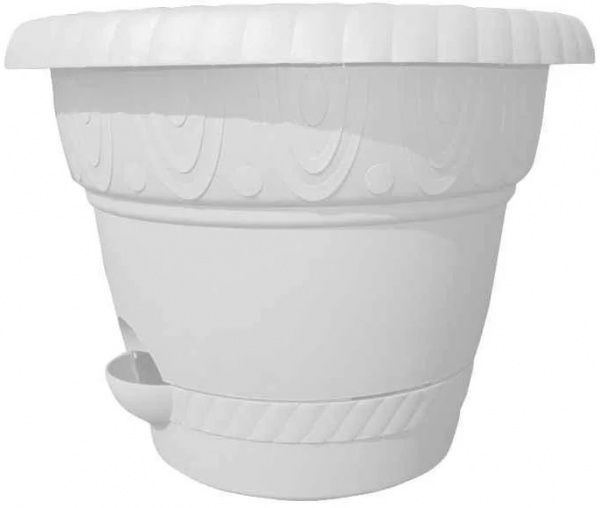 Горщик пластиковий Венецiя 250 мм круглий білий (0197) 