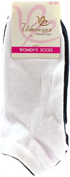 Комплект шкарпеток Інтуїція 150 р. 23-25 чорний із білим 2 пар 