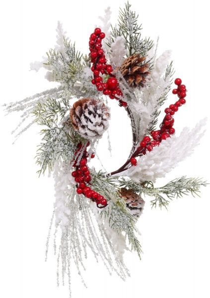 Венок новогодний с хвоей, ягодами d400 мм EPI-A3-49051HRW