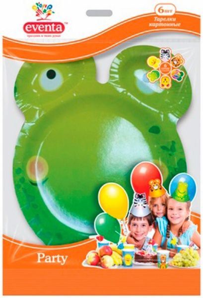 Тарілки одноразові Eventa звірята 20 см в асортименті 6 шт.