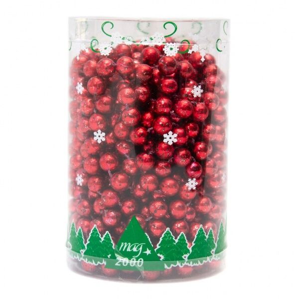 Бусы для елки красное 10 мм х 8 м 890070