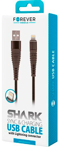 Кабель Forever Shark USB - Lightning 2A 1 м чорний (5900495679345) 