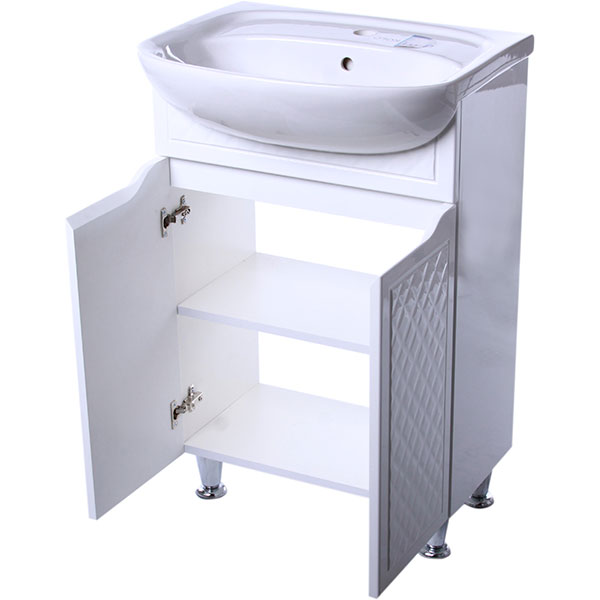 Тумба підлогова Aqua Rodos Родорс 50 біла з умивальником Nova 50