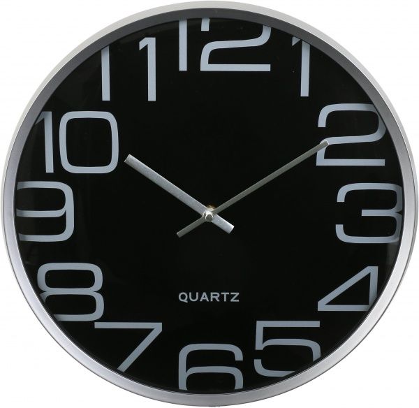 Часы настенные Office серый 33х6 см