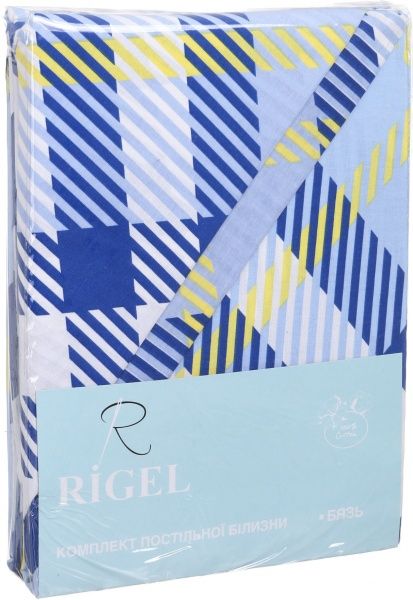 Комплект постільної білизни Клітинка 1,5 блакитний Rigel 