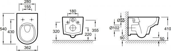 Унітаз підвісний Jacob Delafon Odeon Rive Gauche EDR102-00
