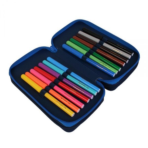 Пенал шкільний 31 предмет Triple Space Car 50033041 Herlitz синьо-блакитний